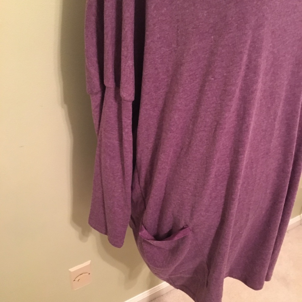 Misslook Purple Lightweight Knit Tunic with Pockets, Size Xlarge - Picture 2 of 3